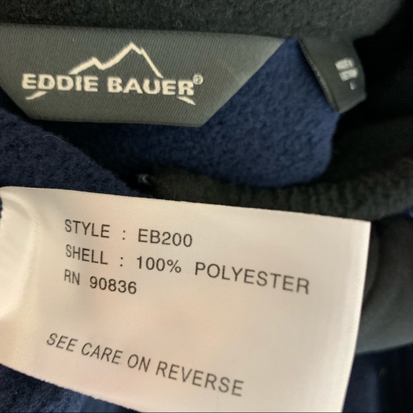 Eddie Bauer Navy Fleece Zip Front Jacket Large - Picture 6 of 7